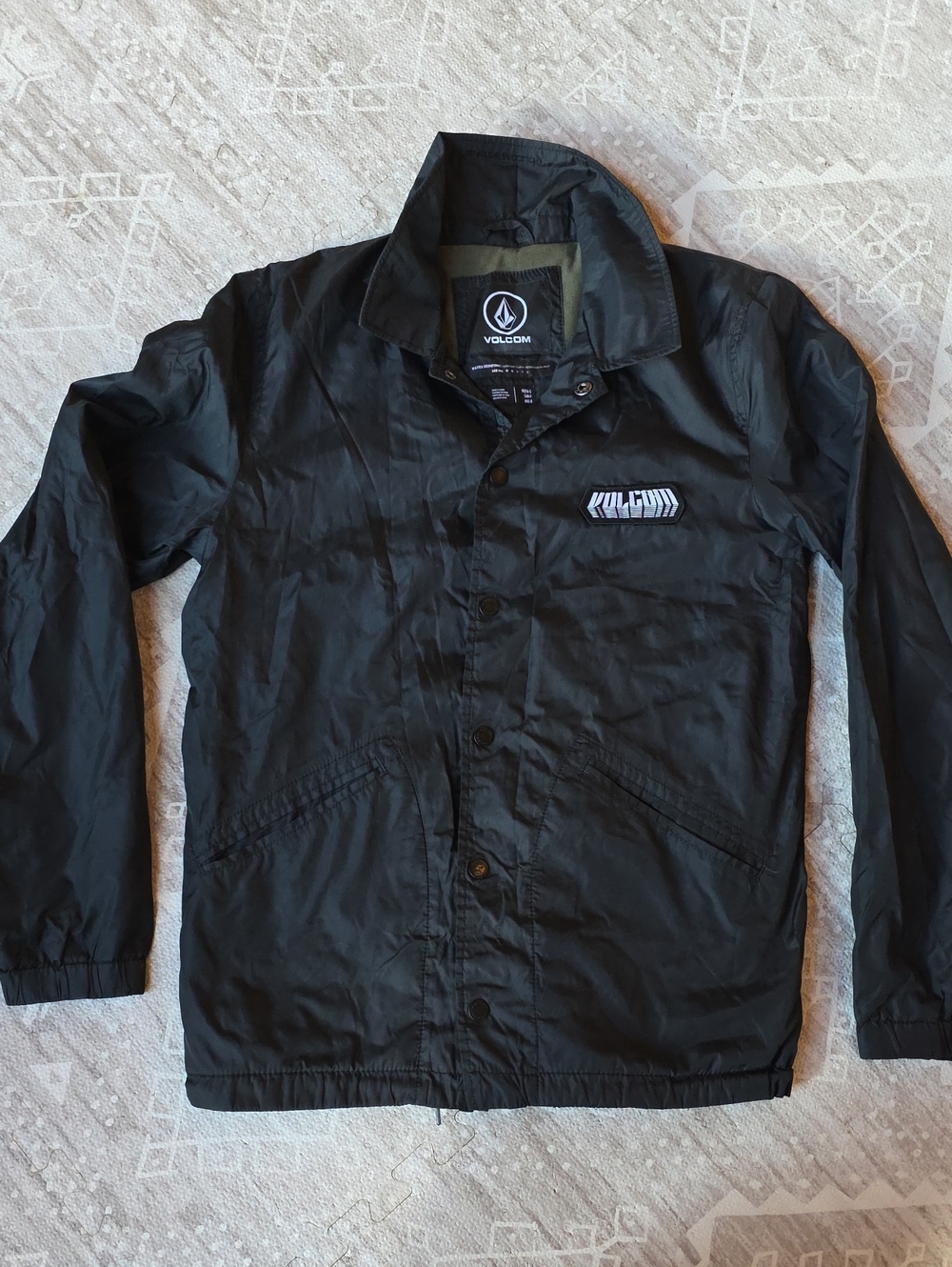 Volcom Black Coach Water Resistant Bomber Jacket